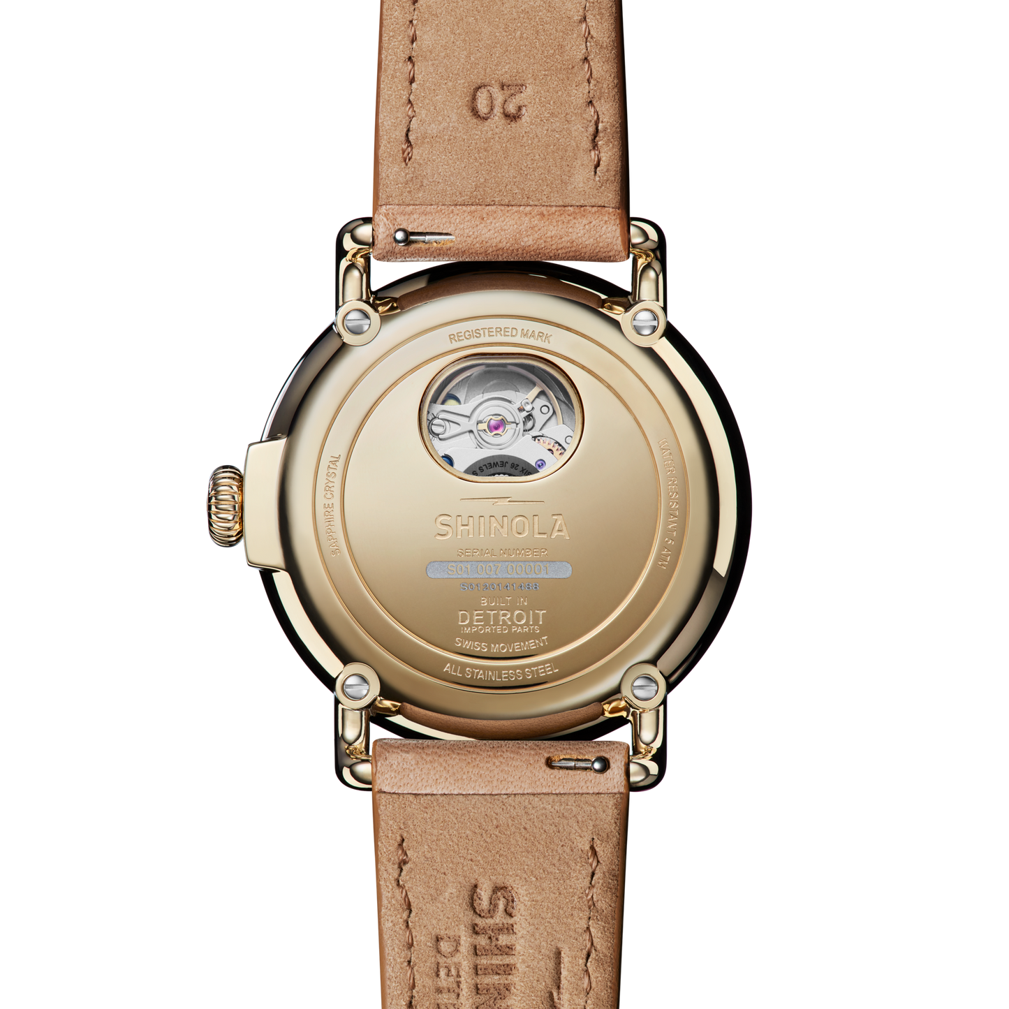 Runwell Automatic Watch - Natural Leather Strap