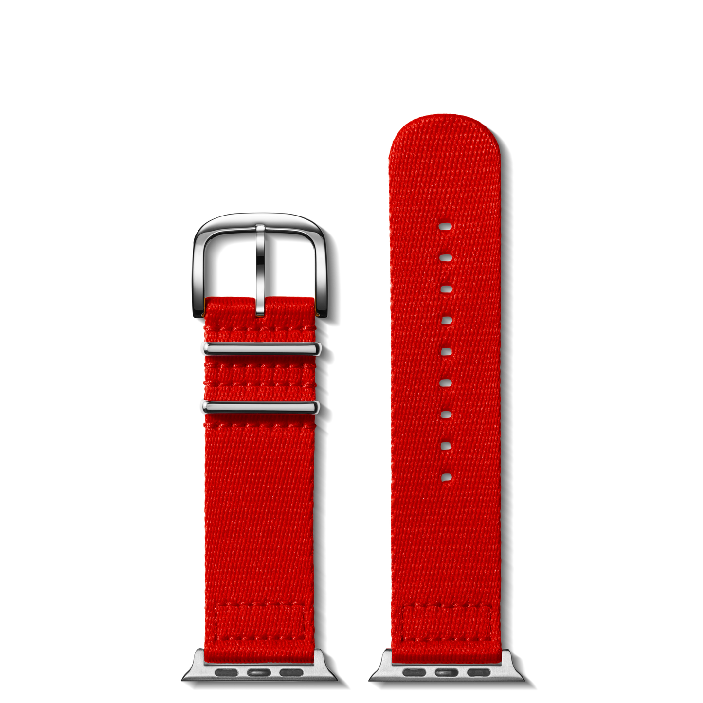 24mm Red Split Nylon Apple Watch Strap - Red