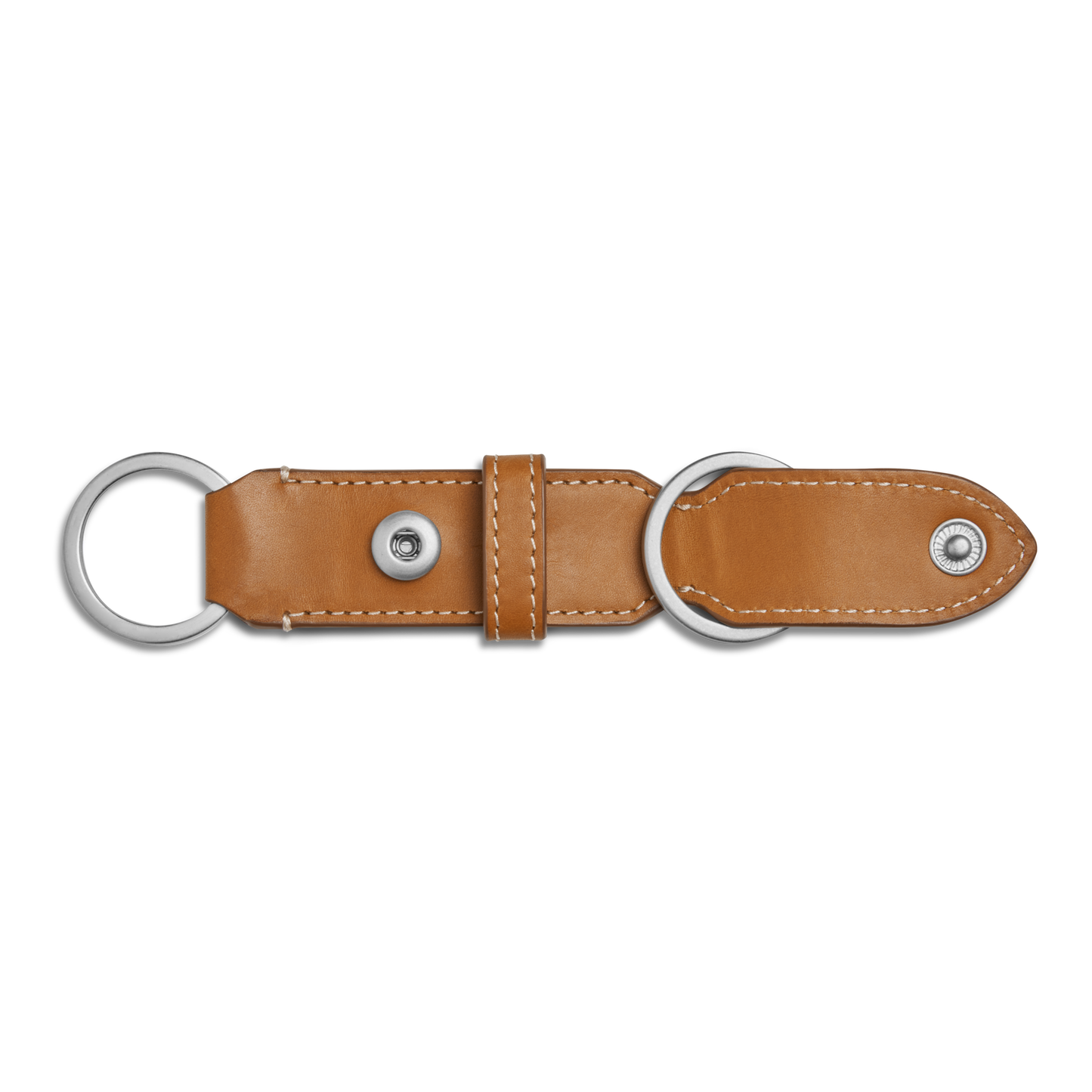 Leather Valet Key Fob - Tan