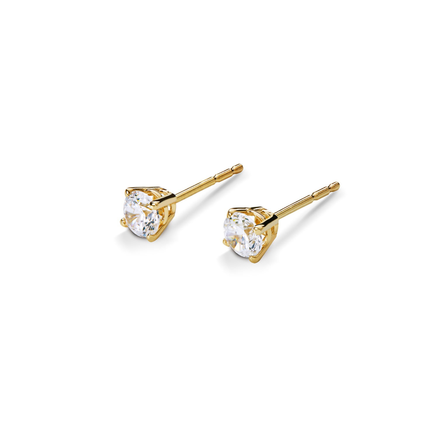 1/2 Carat Round Diamond Studs - Yellow Gold