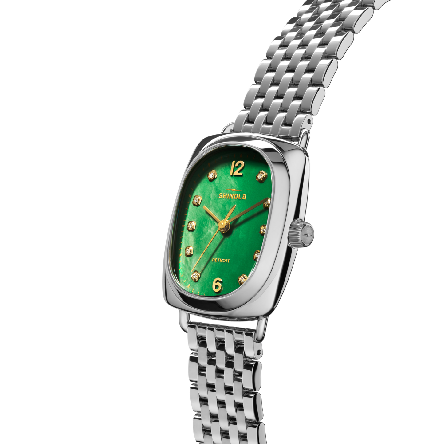 Diamond Bixby Watch - Green Mother Of Pearl