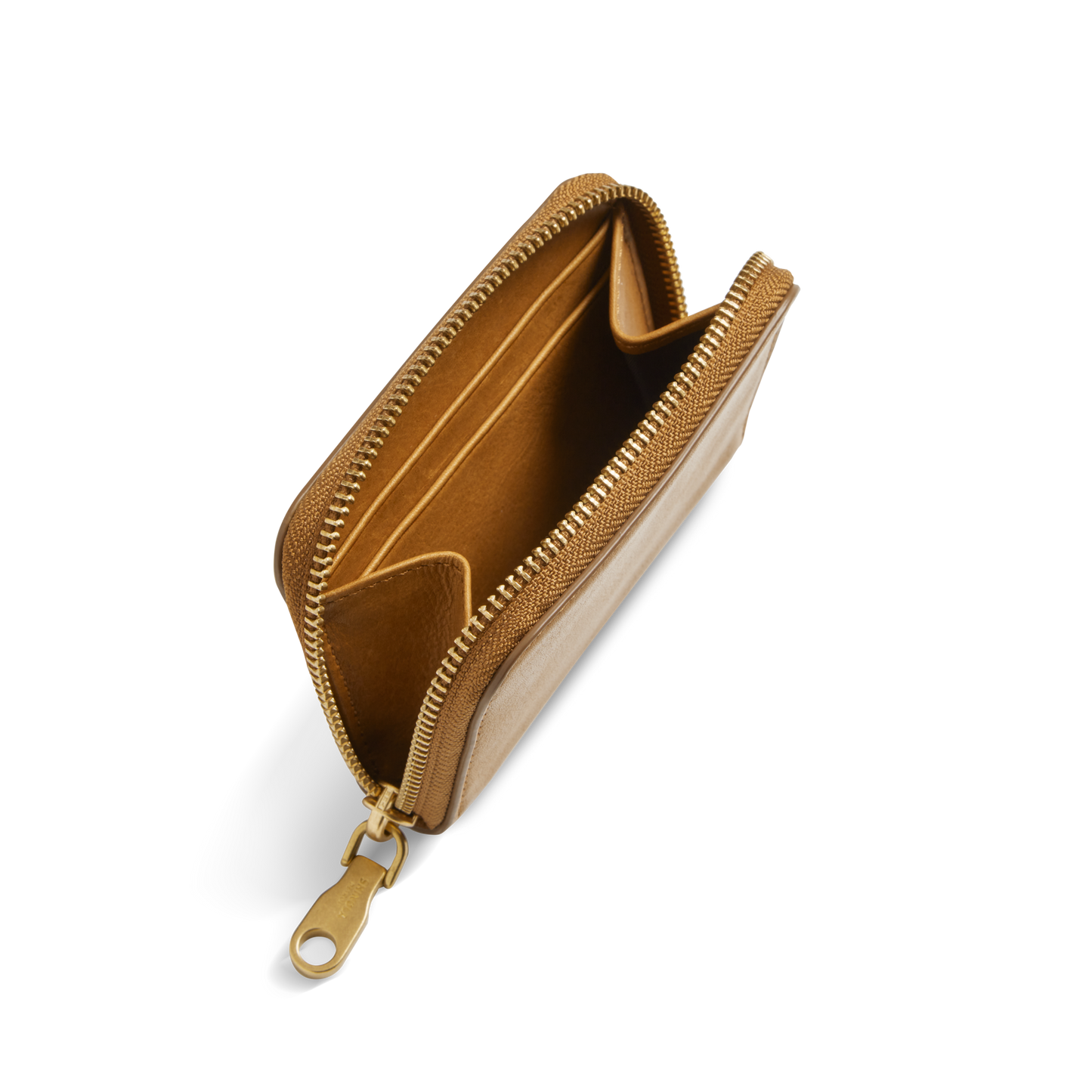 Pocket Small Zip Around Wallet - Tan