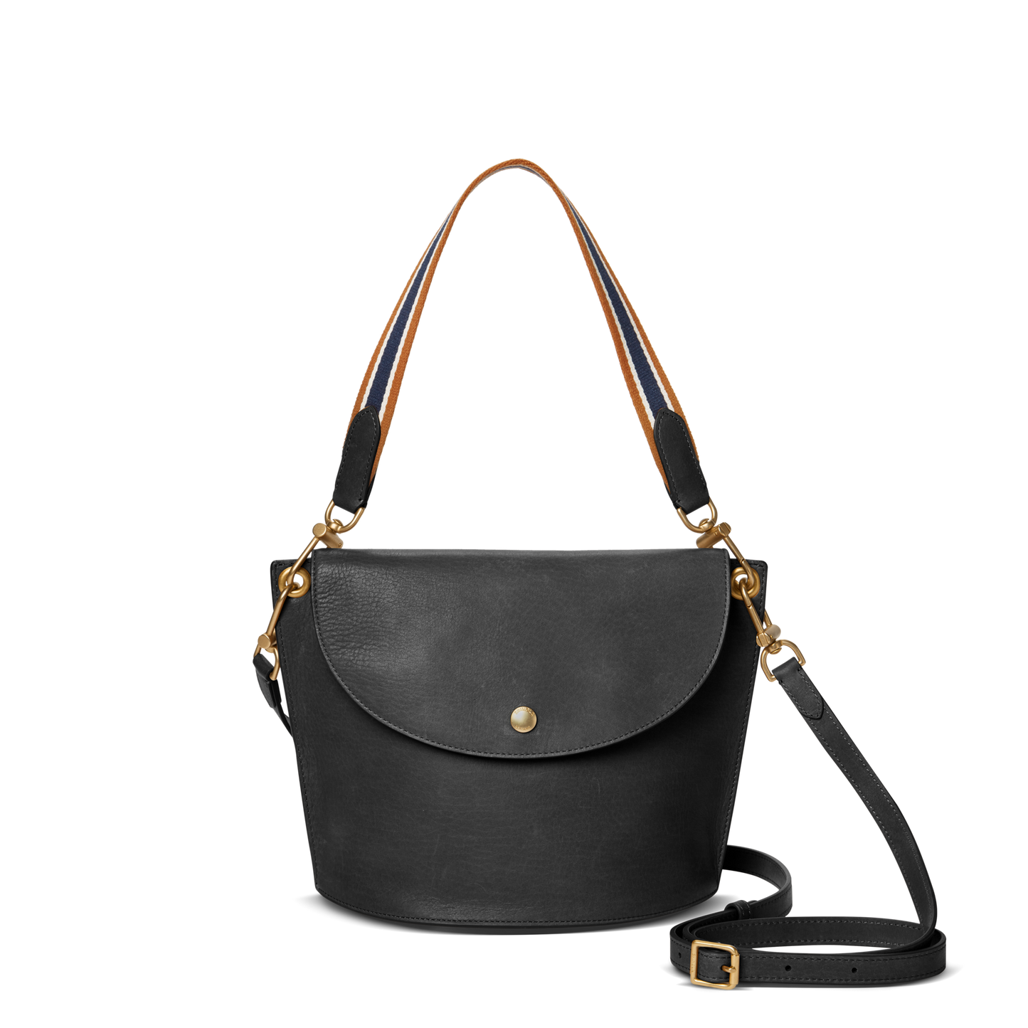 Convertible Birdy Bucket Bag - Brand Stripe / Black