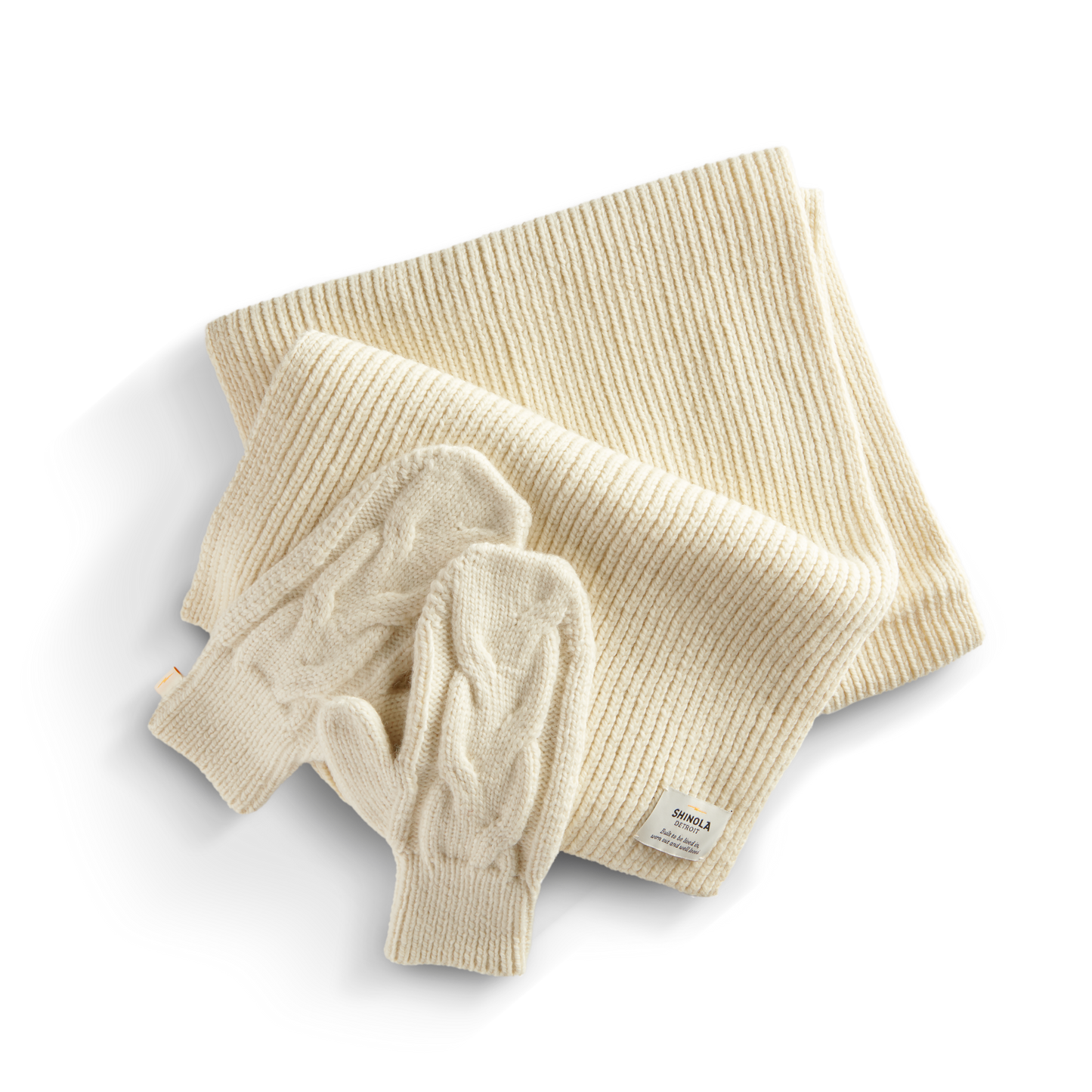 Wool Knit Scarf - Natural