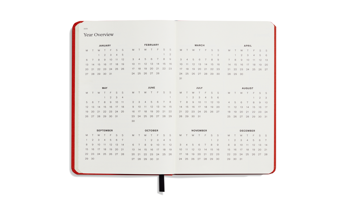 2025 12-Month Runwell Planner - Tomato