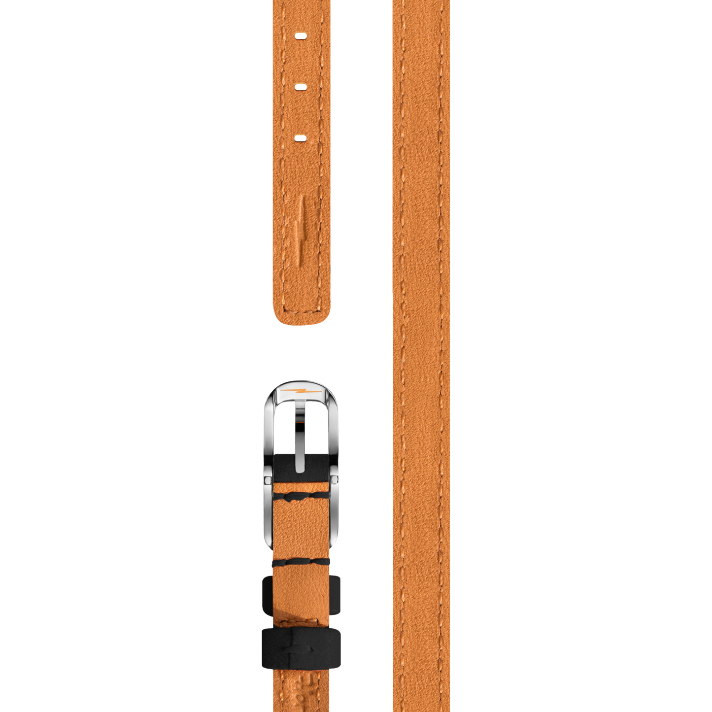 8mm Black Leather Watch Strap - Black