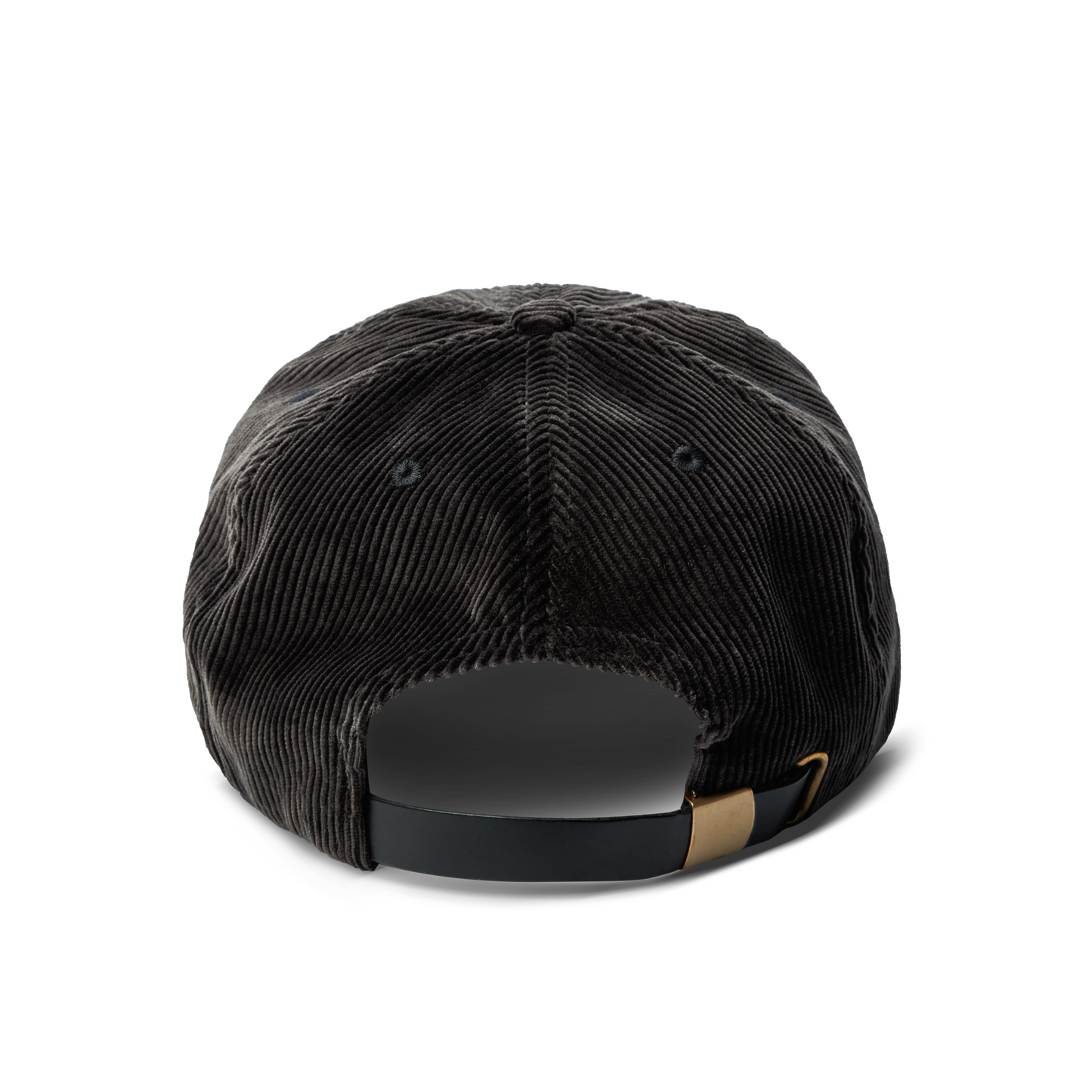 Corduroy Embroidered 6-Panel Hat - Black