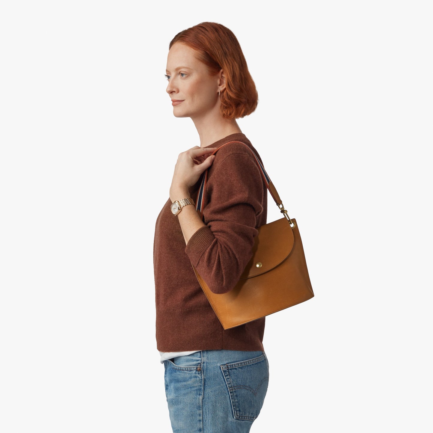 Convertible Birdy Bucket Bag - Tan