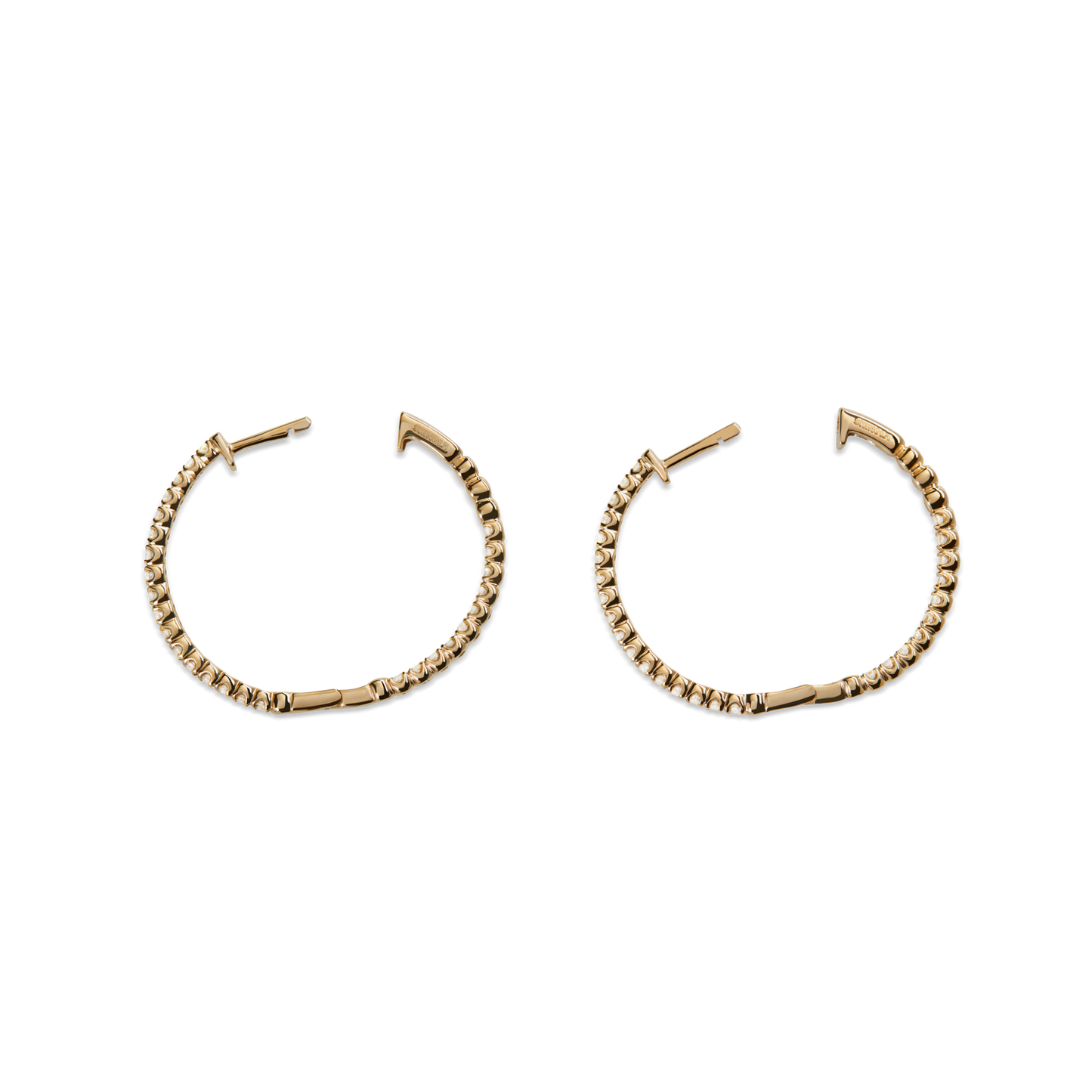 1 Carat Diamond Hoop Earrings - Yellow Gold