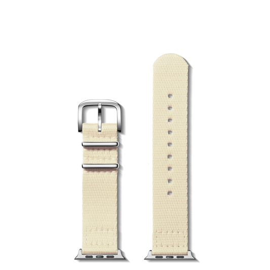 20mm Cream Split Nylon Apple Watch Strap - Cream
