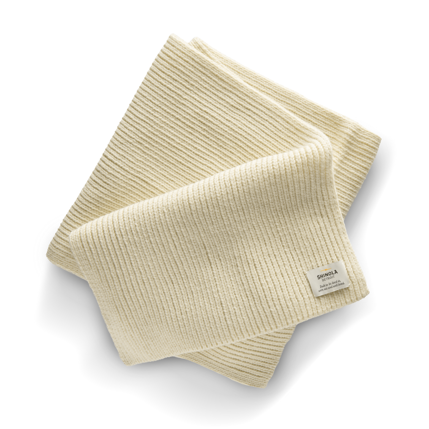 Wool Knit Scarf - Natural