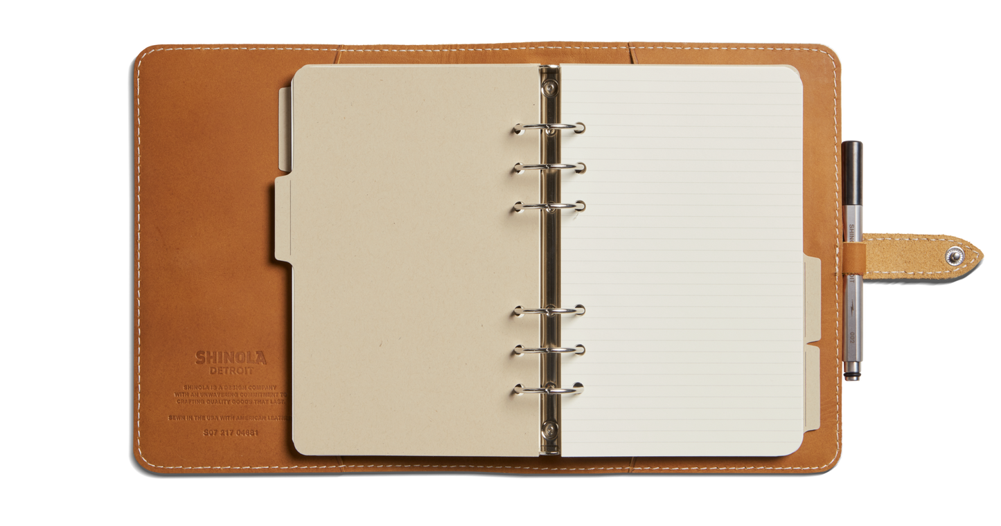 Refillable Leather Agenda Cover - Chestnut