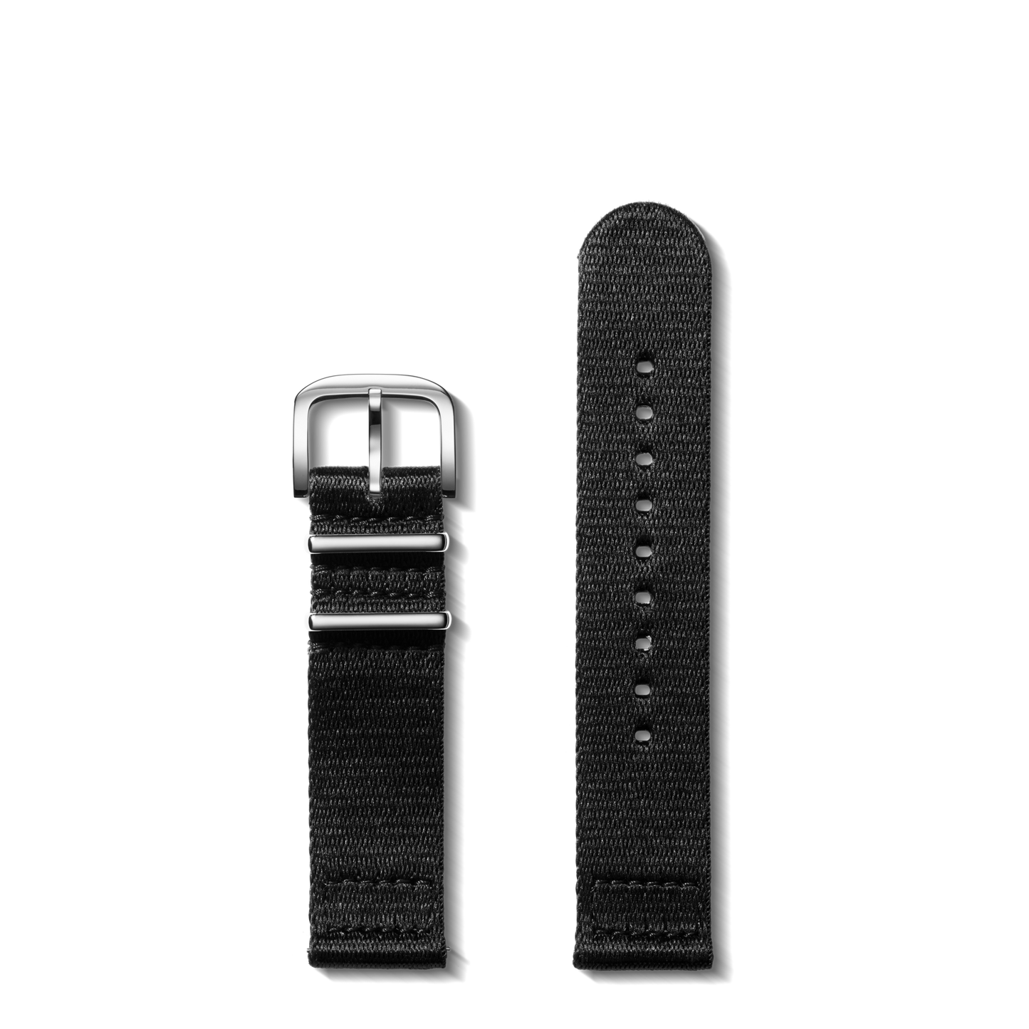 20mm Black G10 Nylon Watch Strap - Black