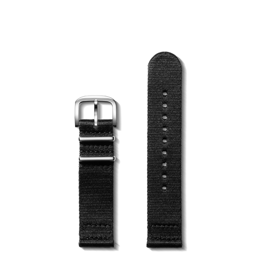 20mm Black G10 Nylon Watch Strap - Black