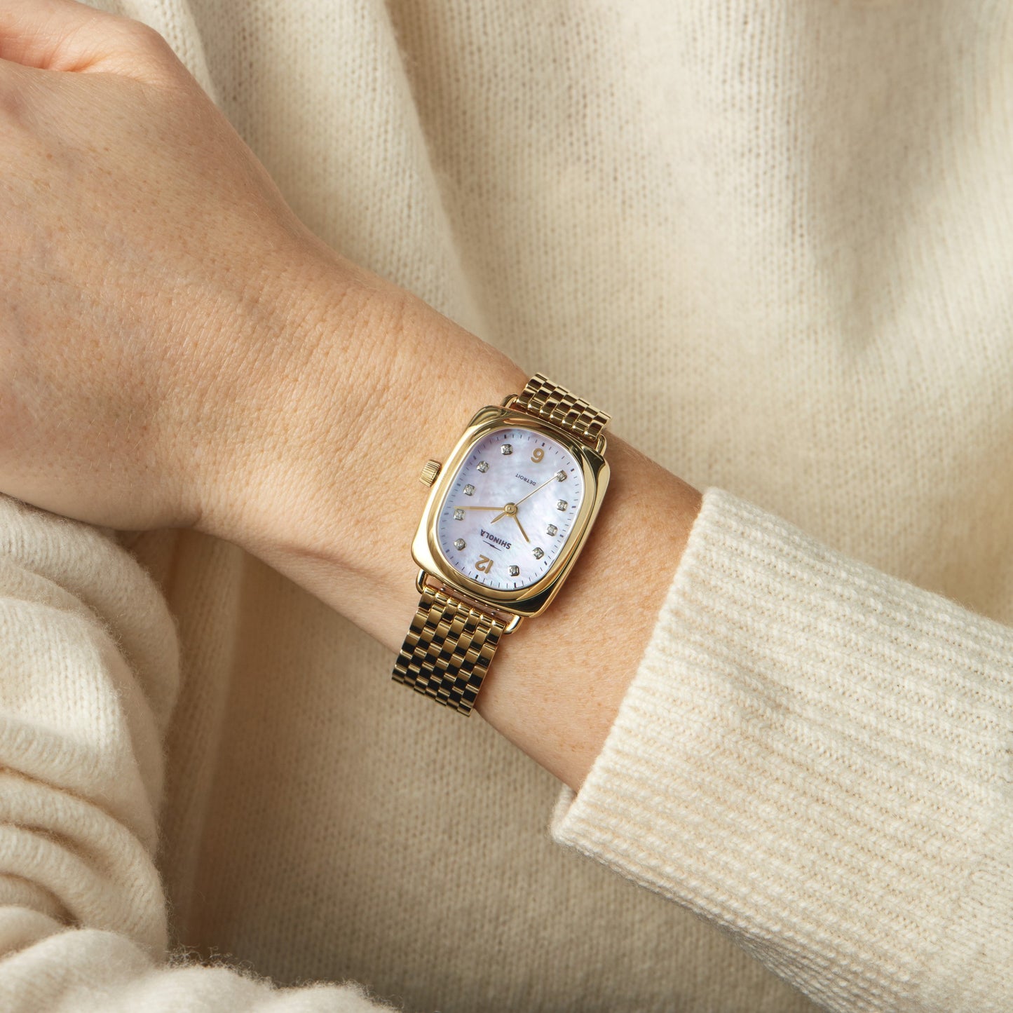 Diamond Bixby Watch - White Mother of Pearl
