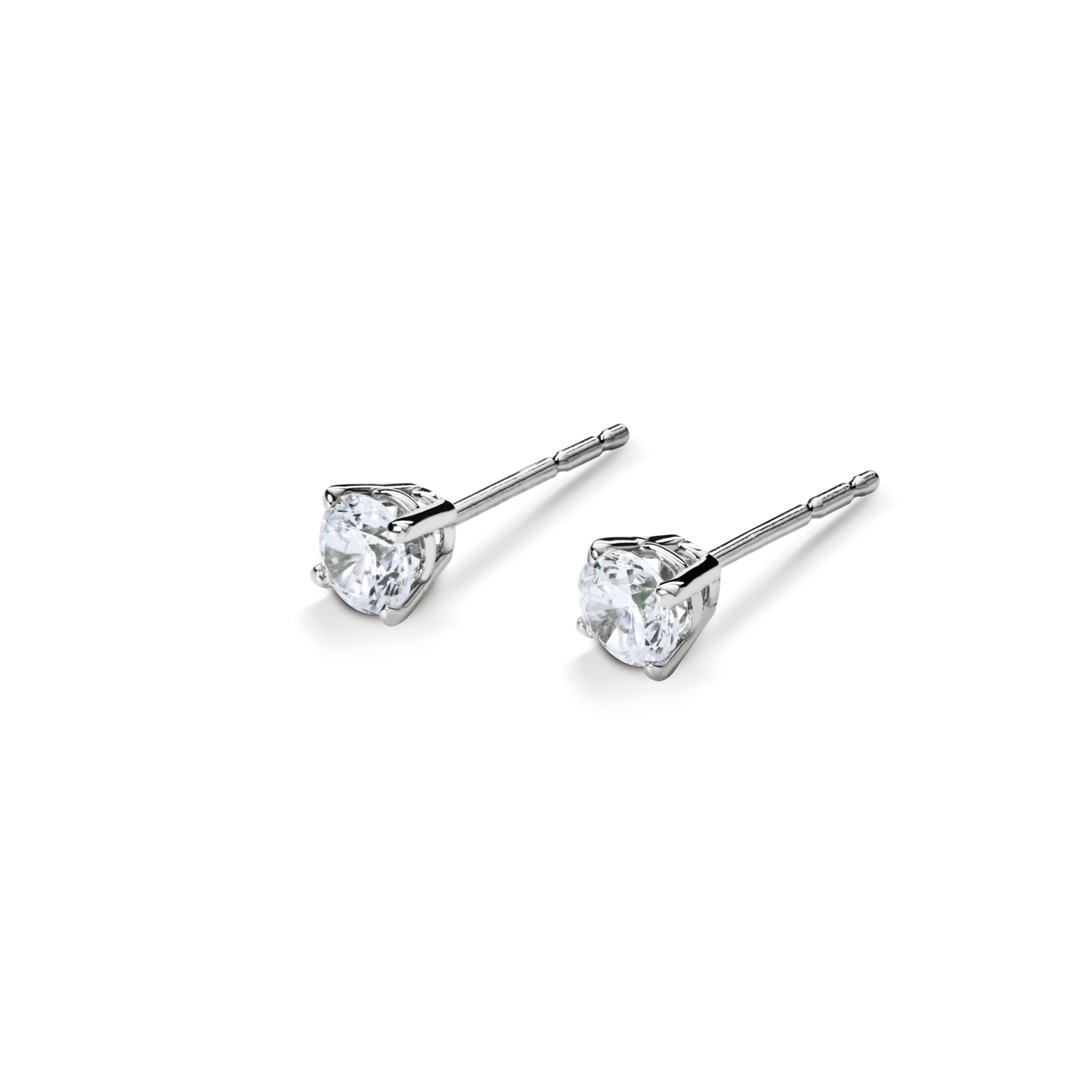 1/2 Carat Round Diamond Studs - White Gold