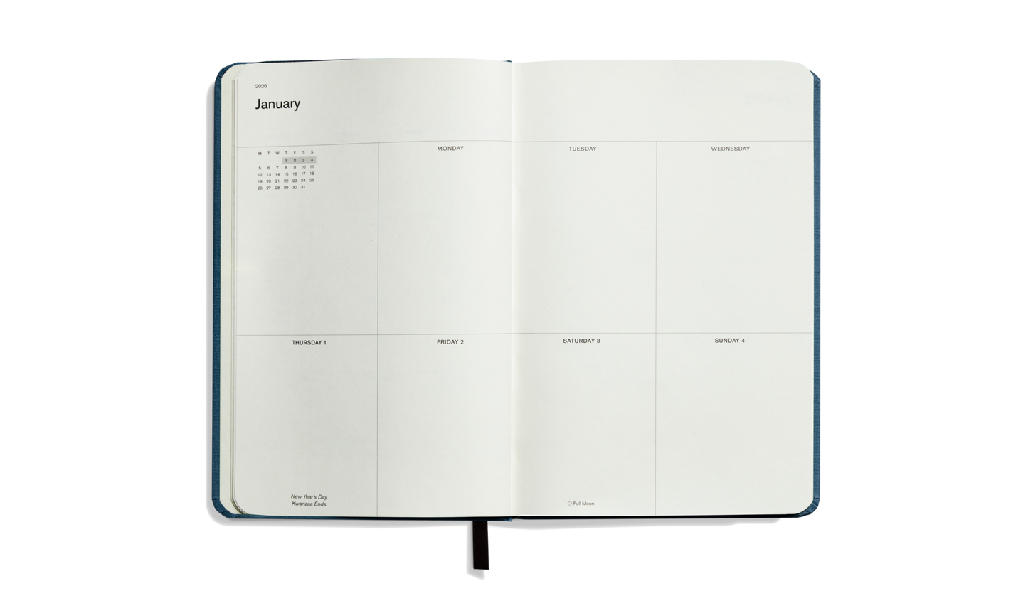 2026 12 Month Runwell Planner - Indigo