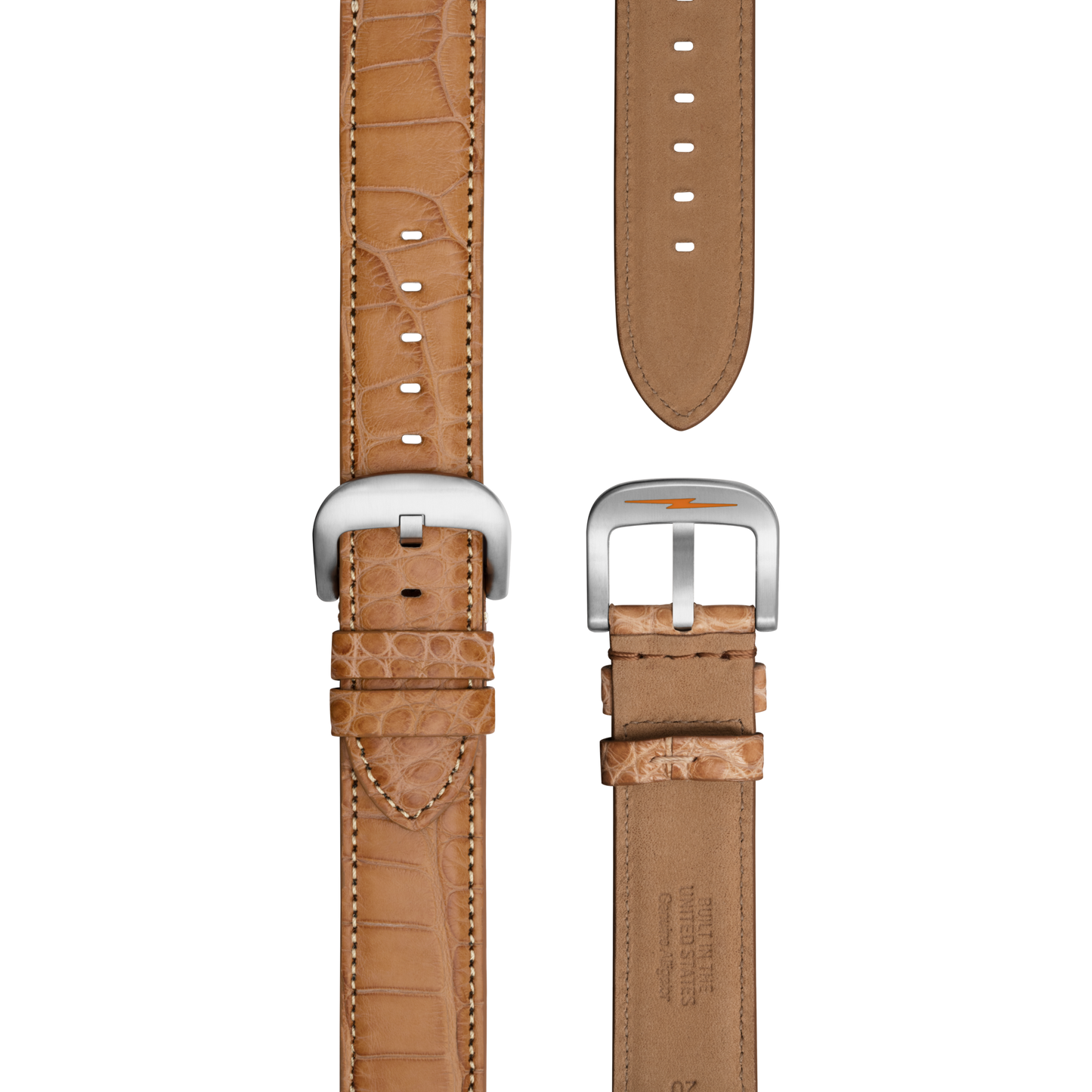 QR Strap: 20/20 Alligator SM, CN, RR Classic, BrSS - Tan
