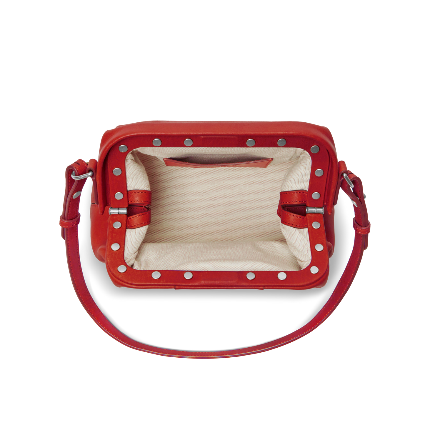 Rivet Frame Shoulder Bag - Tomato
