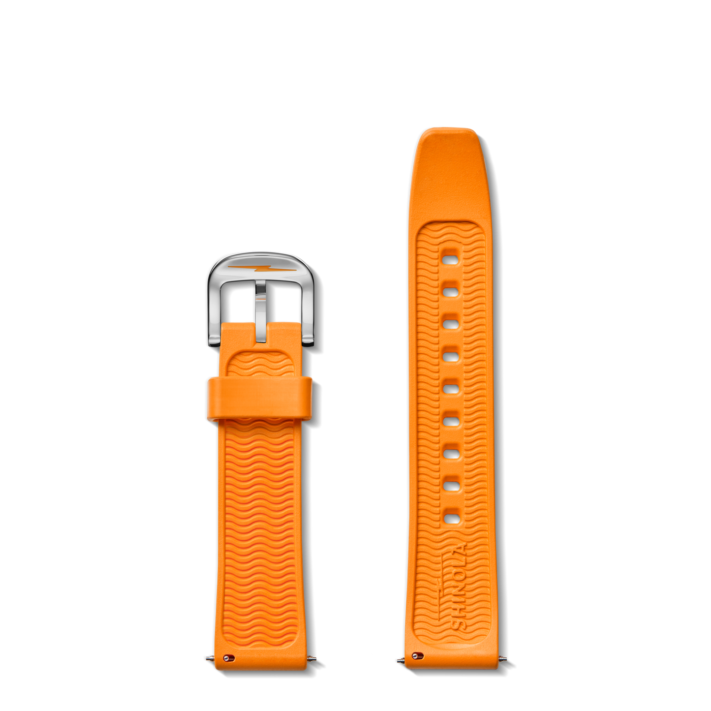 20mm Orange Rubber Watch Strap - Orange