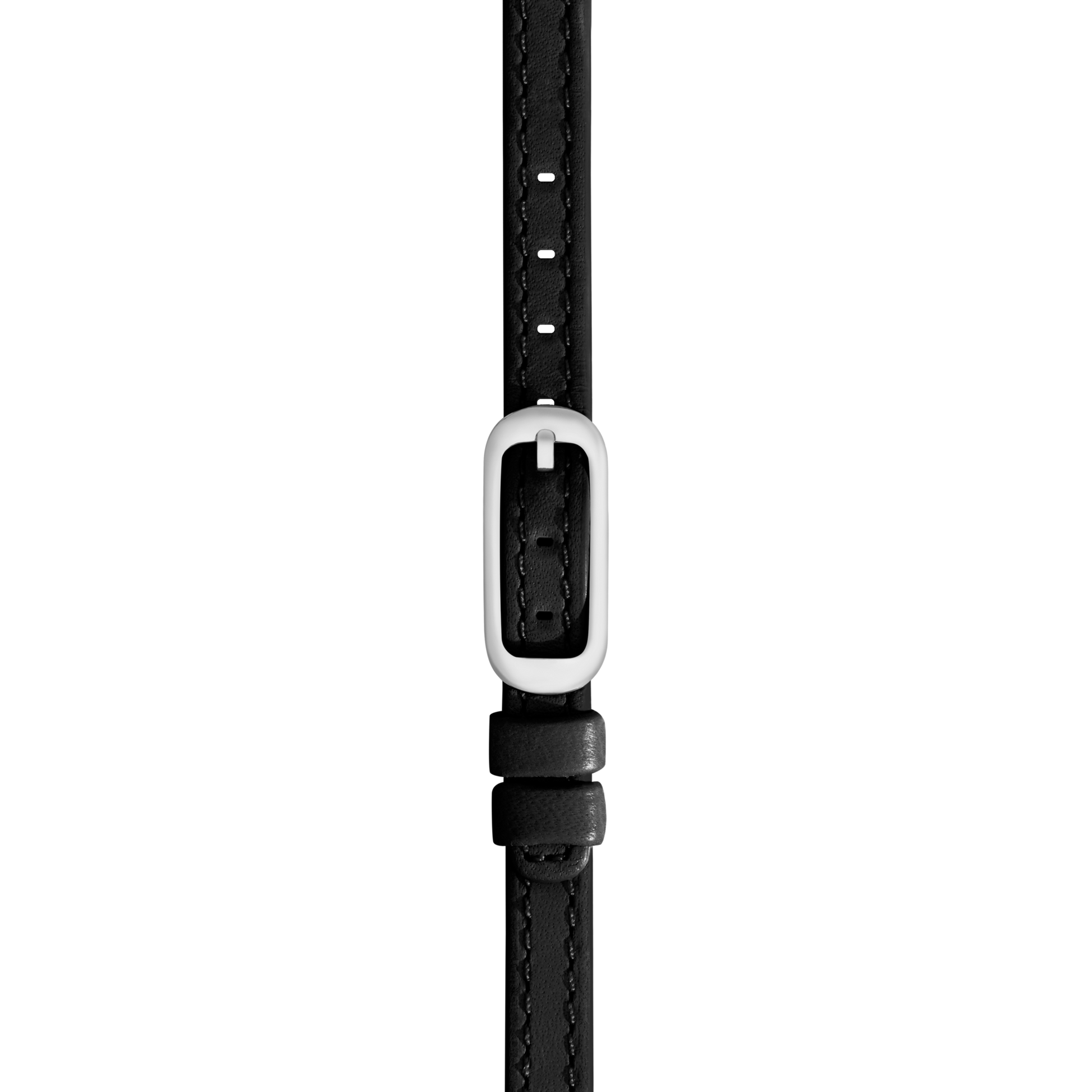 8mm Black Leather Watch Strap - Black