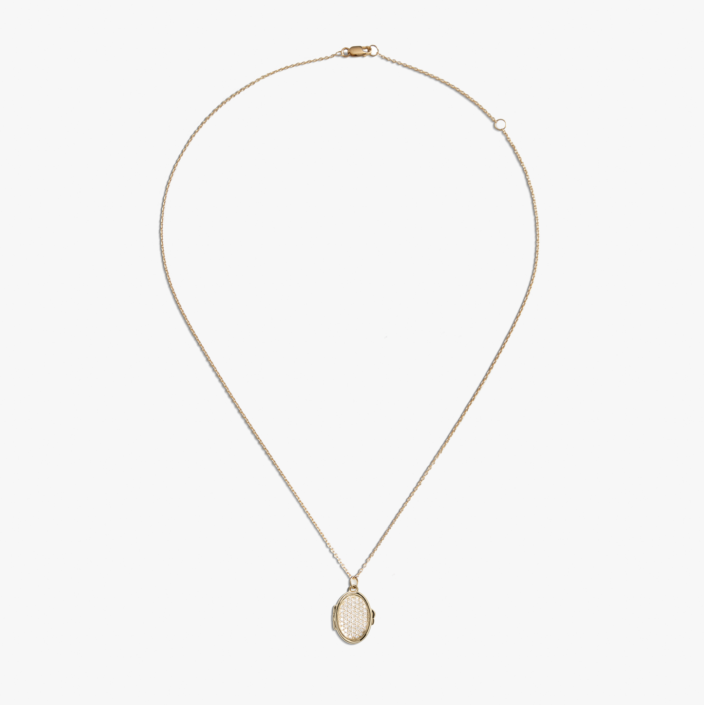 Diamond Pave Petite Keepsake Locket - Yellow Gold