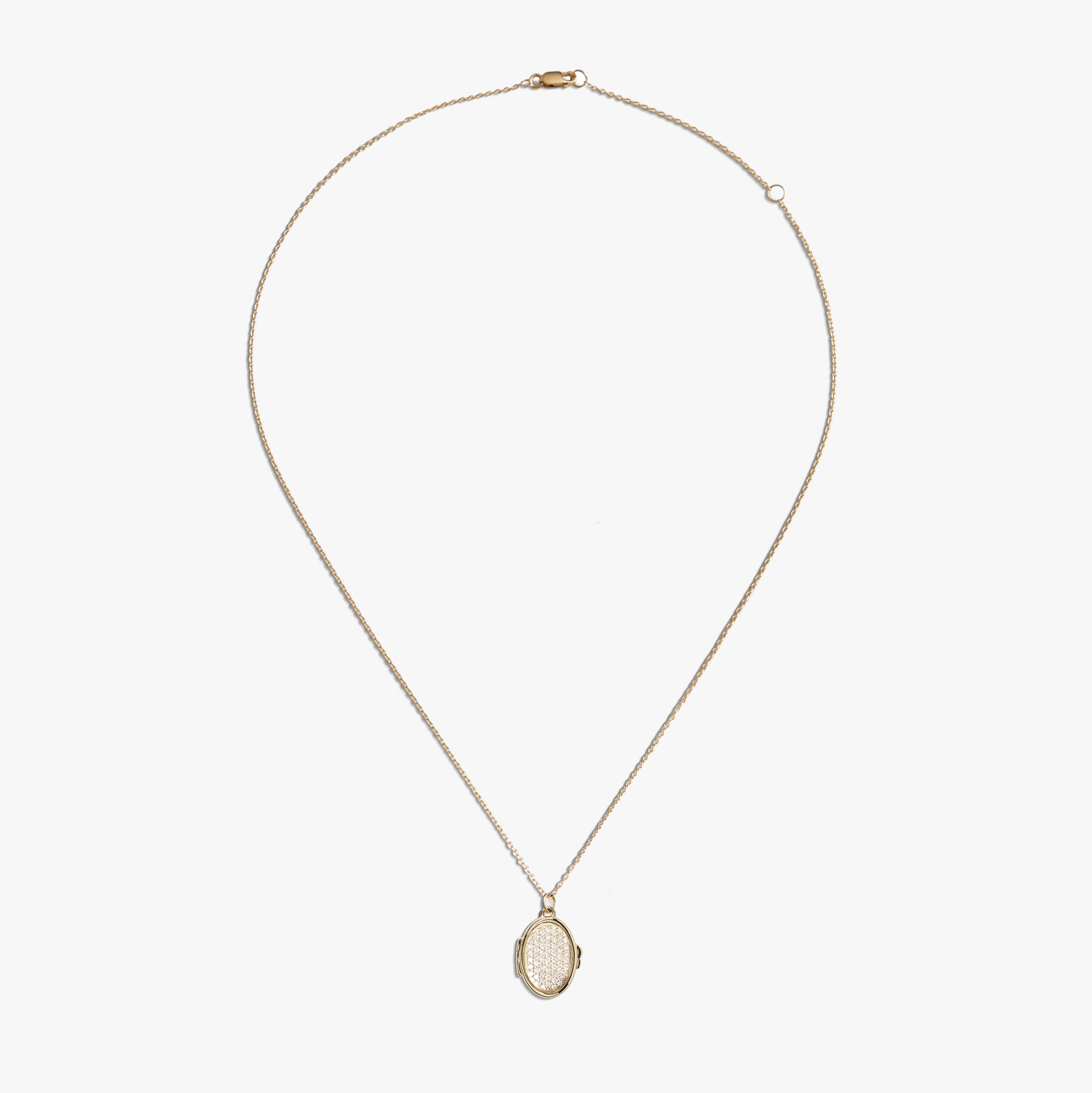 Diamond Pave Petite Keepsake Locket - Yellow Gold