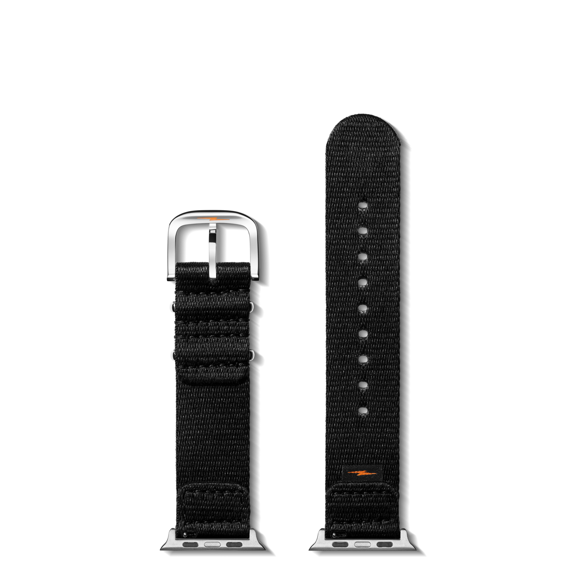 20mm Black Split Nylon Apple Watch Strap - Black
