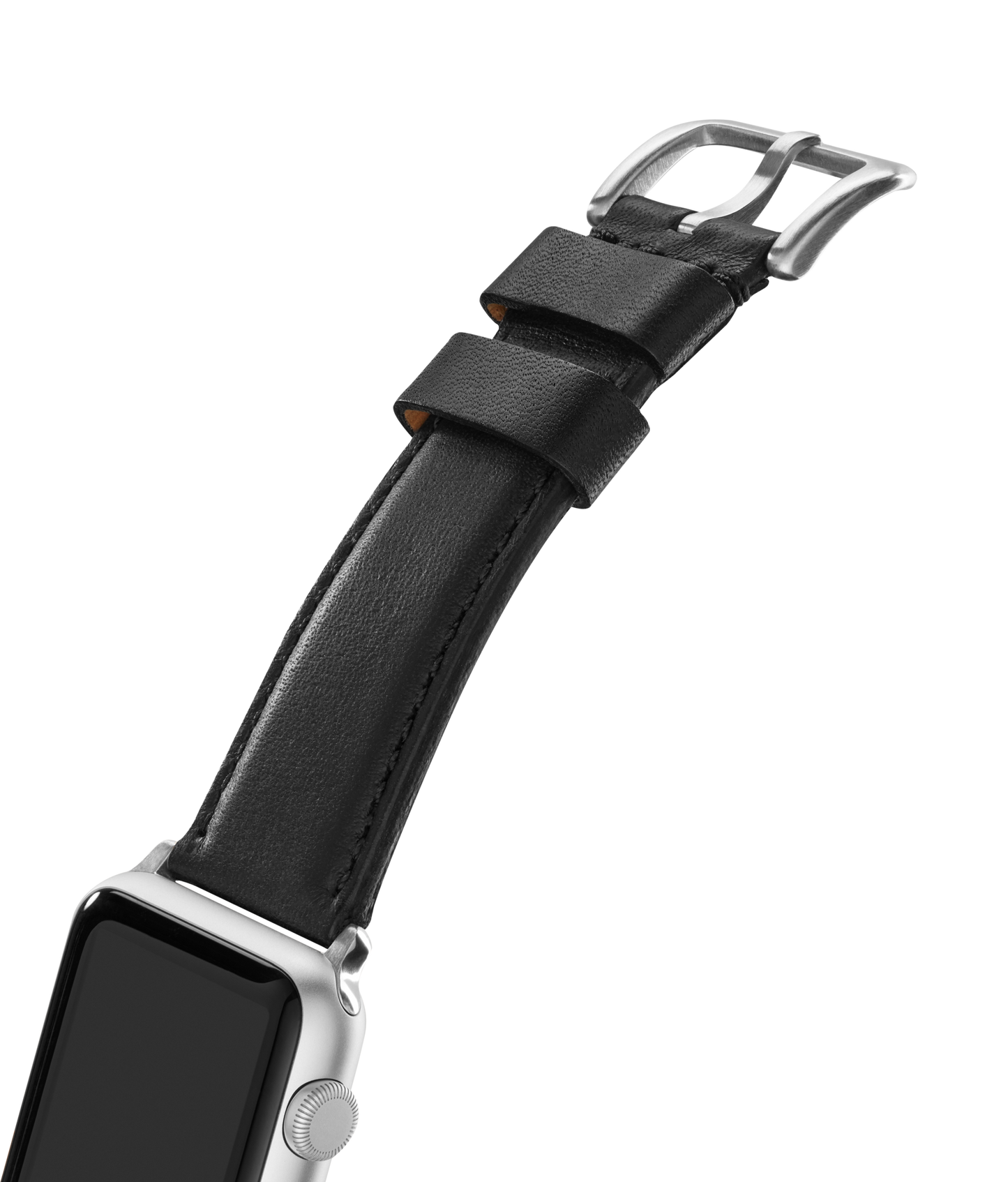 20mm Black Leather Apple Watch Strap - Black