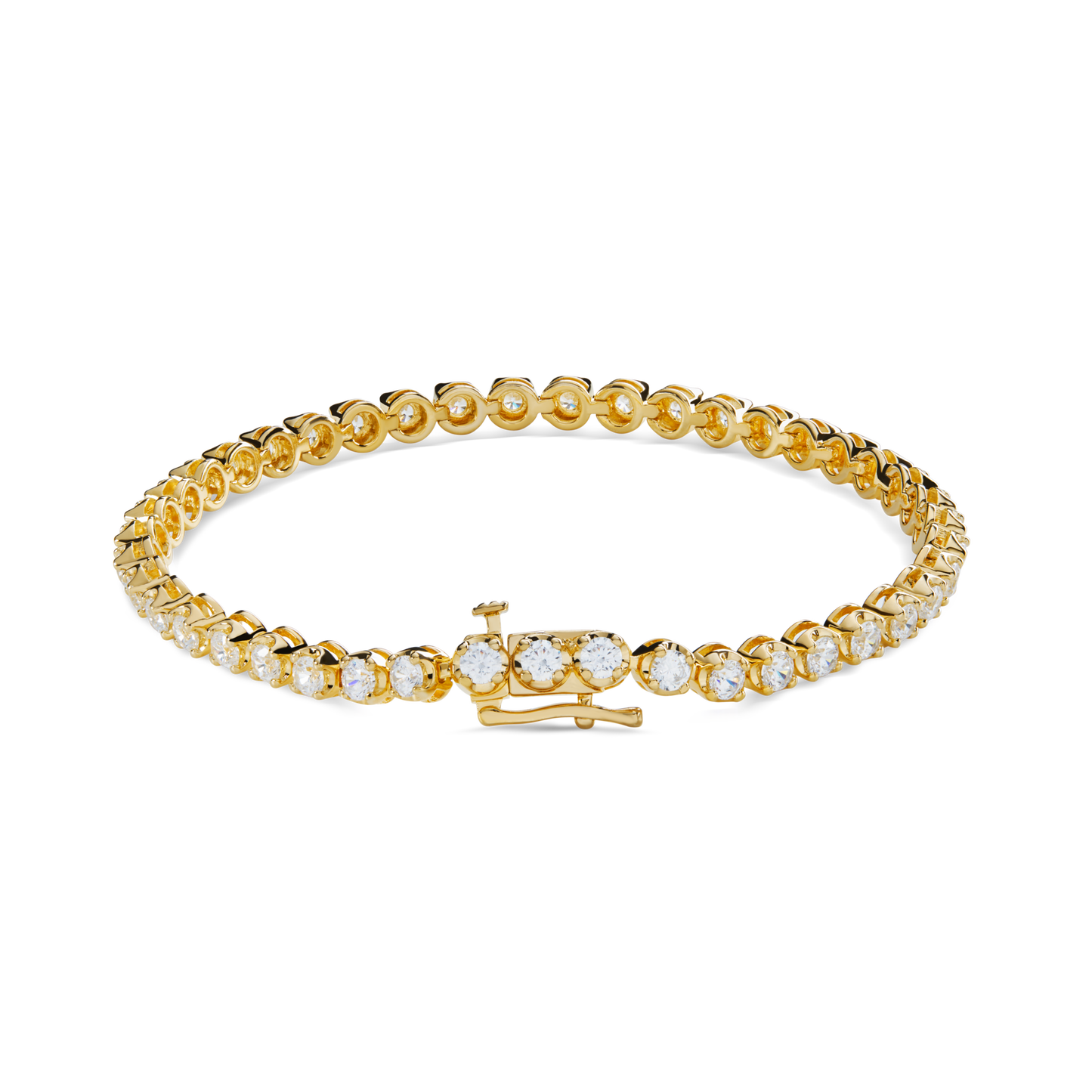 4 Carat 7" Diamond Tennis Bracelet - Yellow Gold