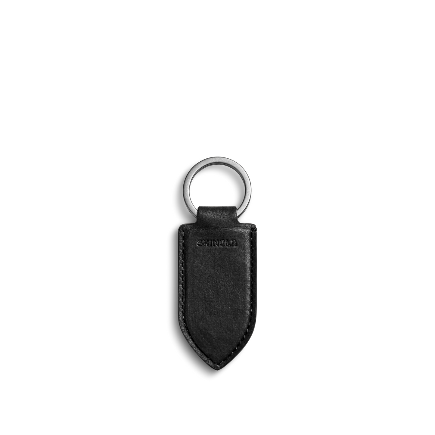 Leather Monogram Key Fob - Black