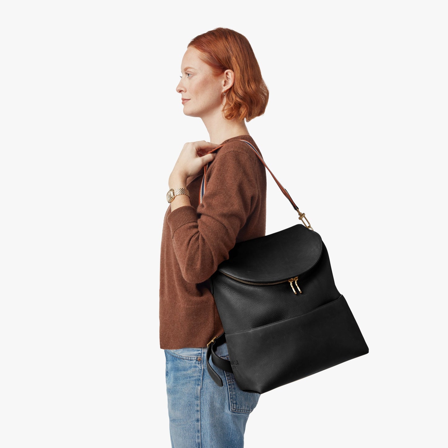 Convertible Pocket Backpack - Brand Stripe / Black