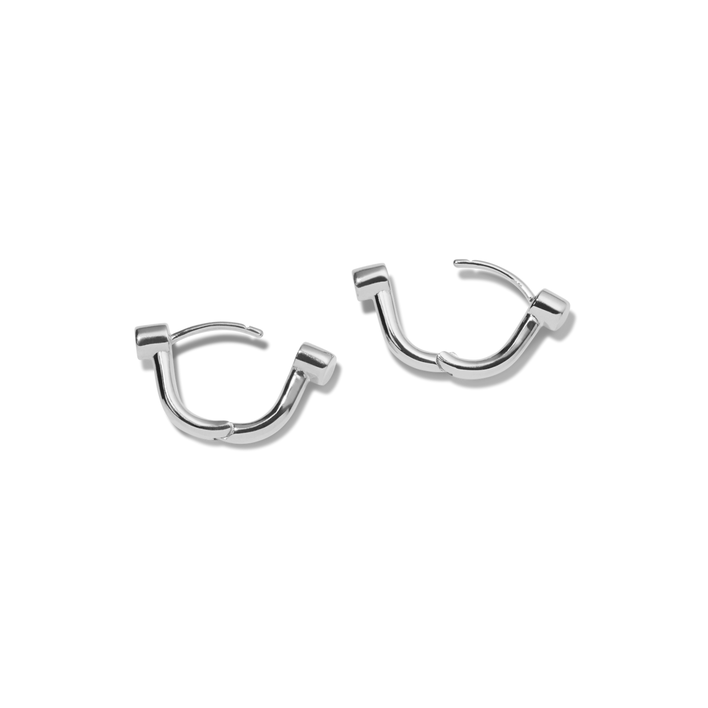 Bike Lock Huggie Earrings - Sterling Silver
