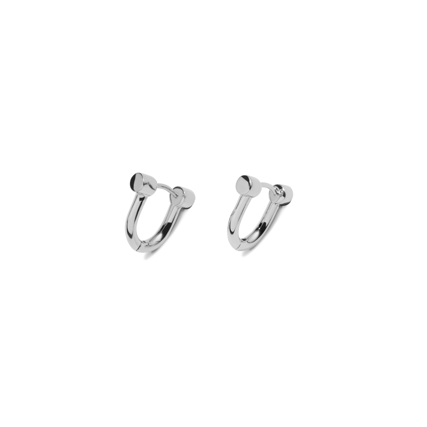 Bike Lock Huggie Earrings - Sterling Silver