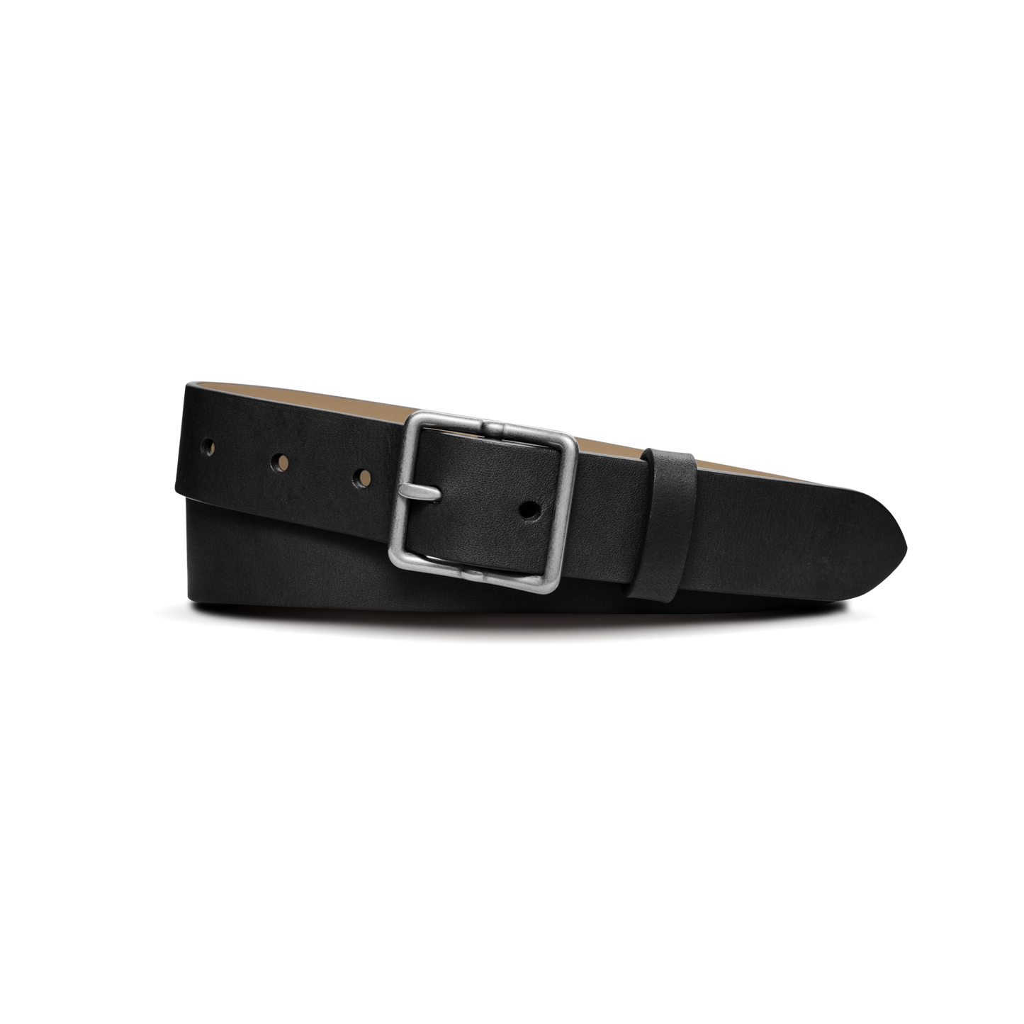 1 1/4" Center Bar Buckle Belt - Black