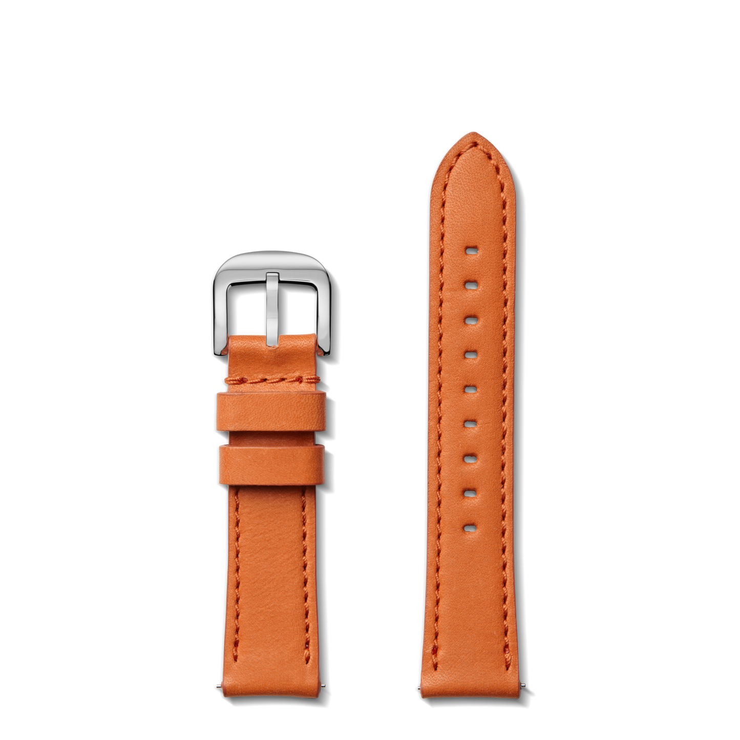 20mm Tangerine Leather Watch Strap - Tangerine