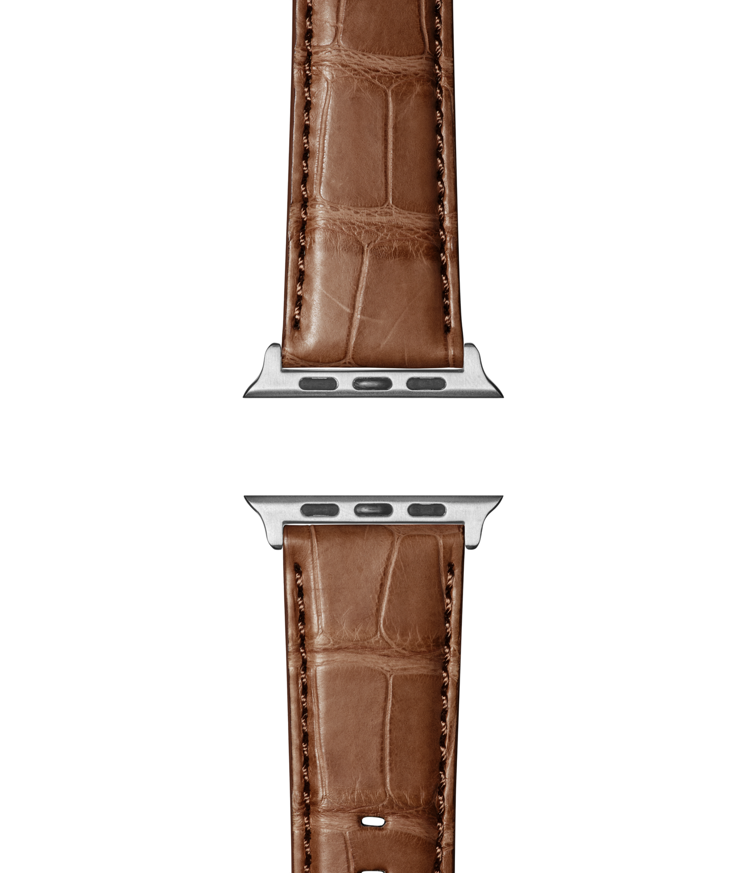 24mm Cognac Alligator Leather Apple Watch Strap - Cognac
