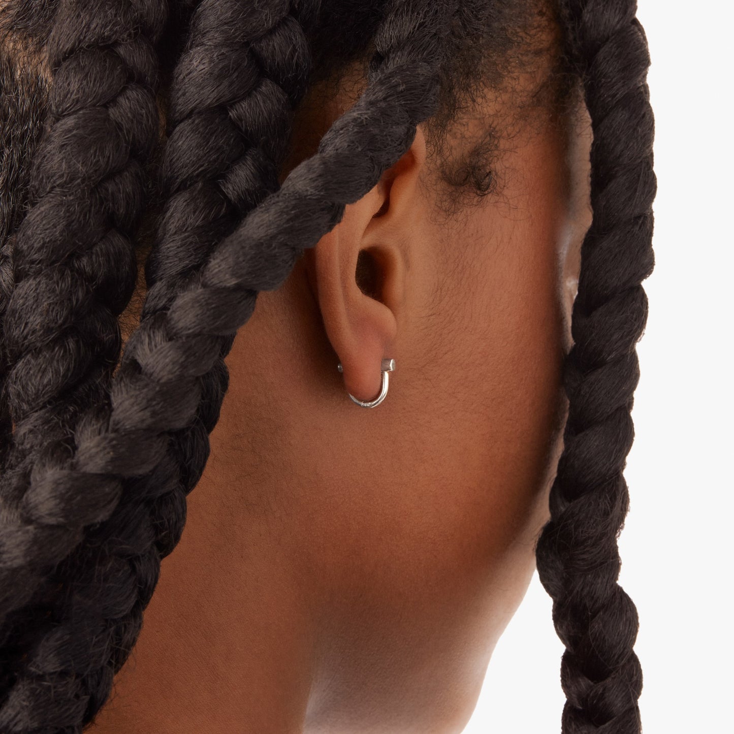 Bike Lock Huggie Earrings - Sterling Silver
