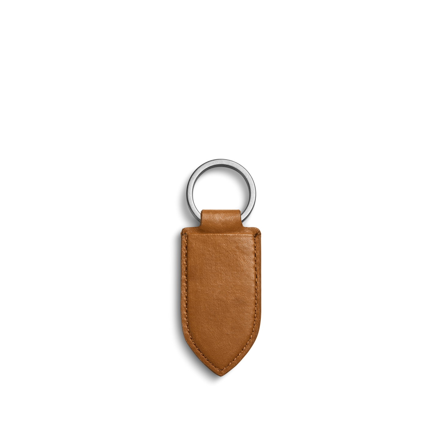 Leather Monogram Key Fob - Tan