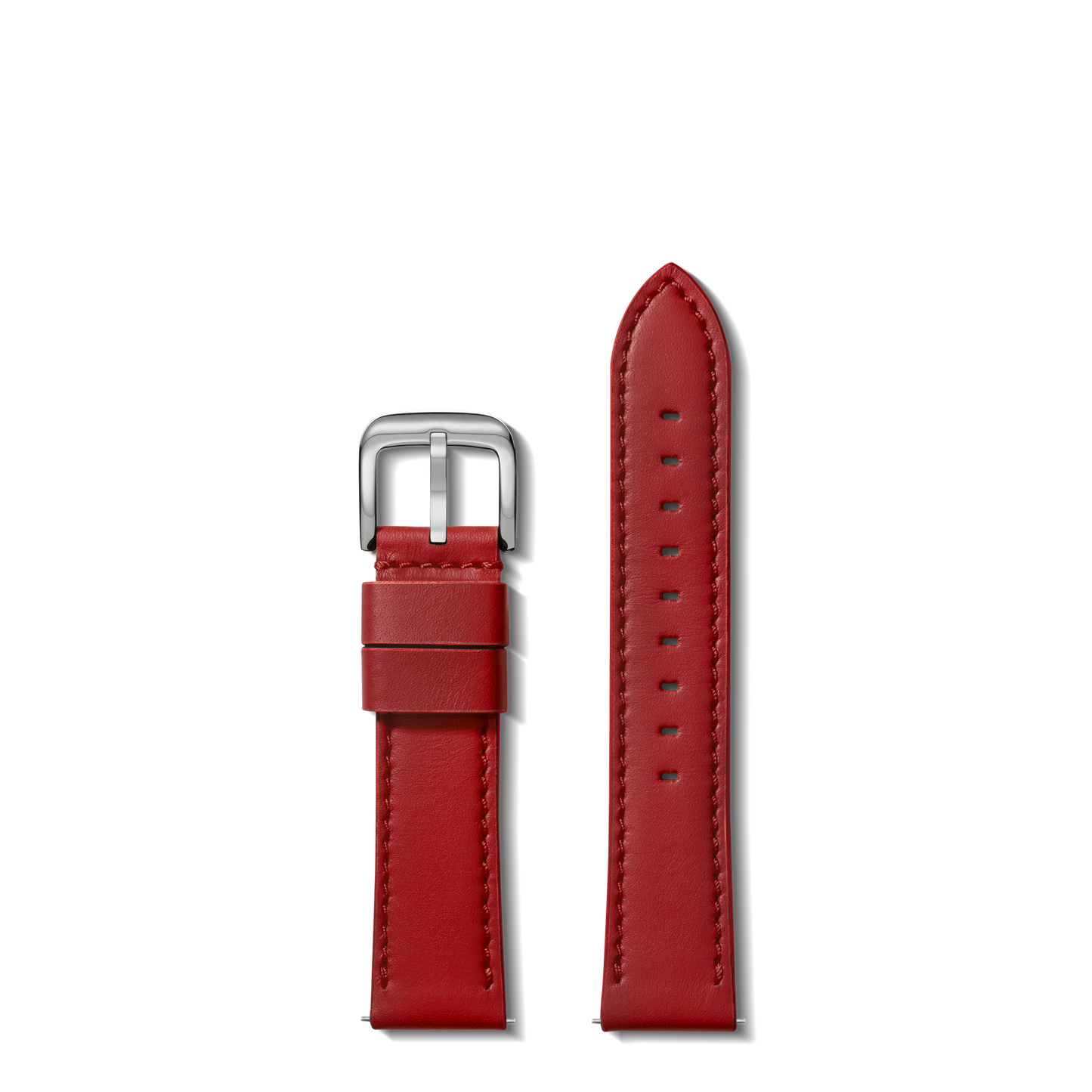 20mm Pop Red Leather Watch Strap - Pop Red