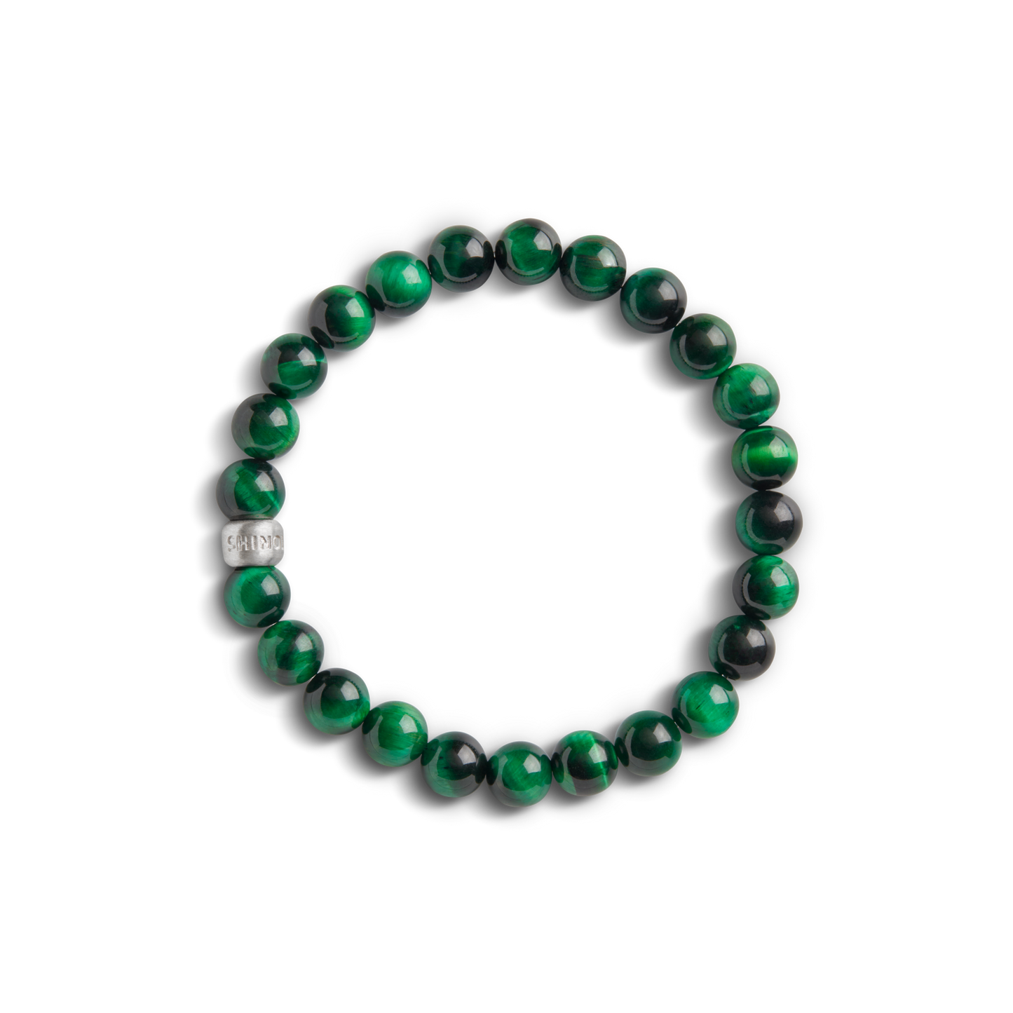 8mm Beaded Tiger's Eye Bracelet - Green Tigers Eye