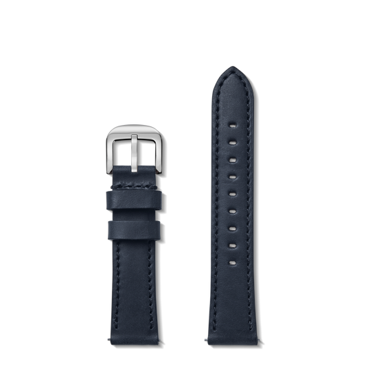 20mm Navy Leather Watch Strap - Navy
