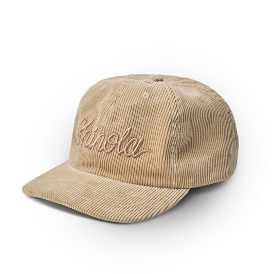Corduroy Embroidered 6-Panel Hat - Stone