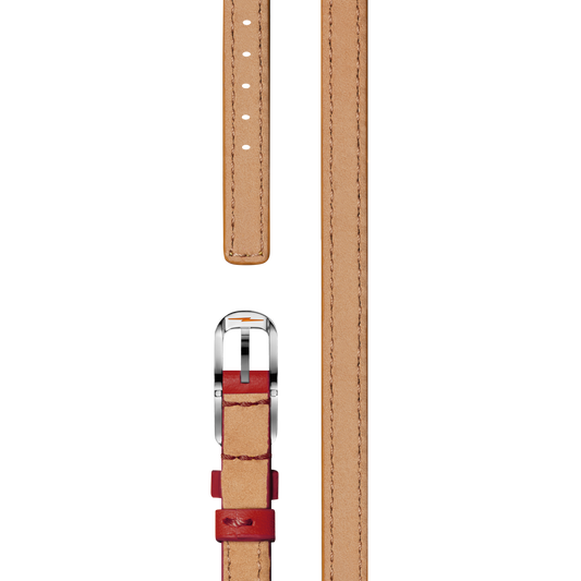 Strap: 8/8 Nappa, Skinny Double Wrap Oval, PoSS - Red Coral