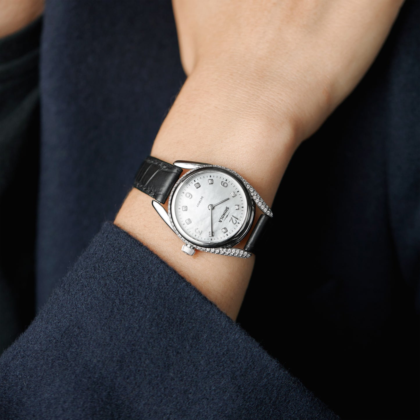 Diamond Derby Watch - White Mother of Pearl