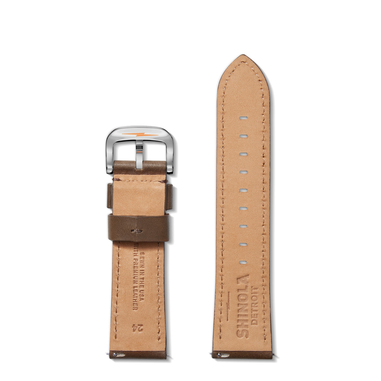 24mm Dark Nut Brown Leather Watch Strap - Dark Nut Brown