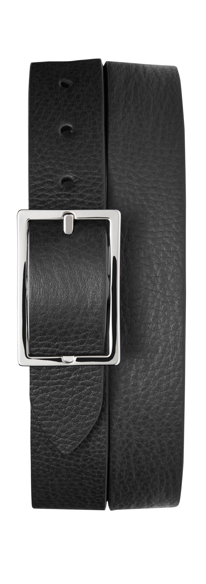 1 1/4" Reversible Rectangle Buckle Belt - Black