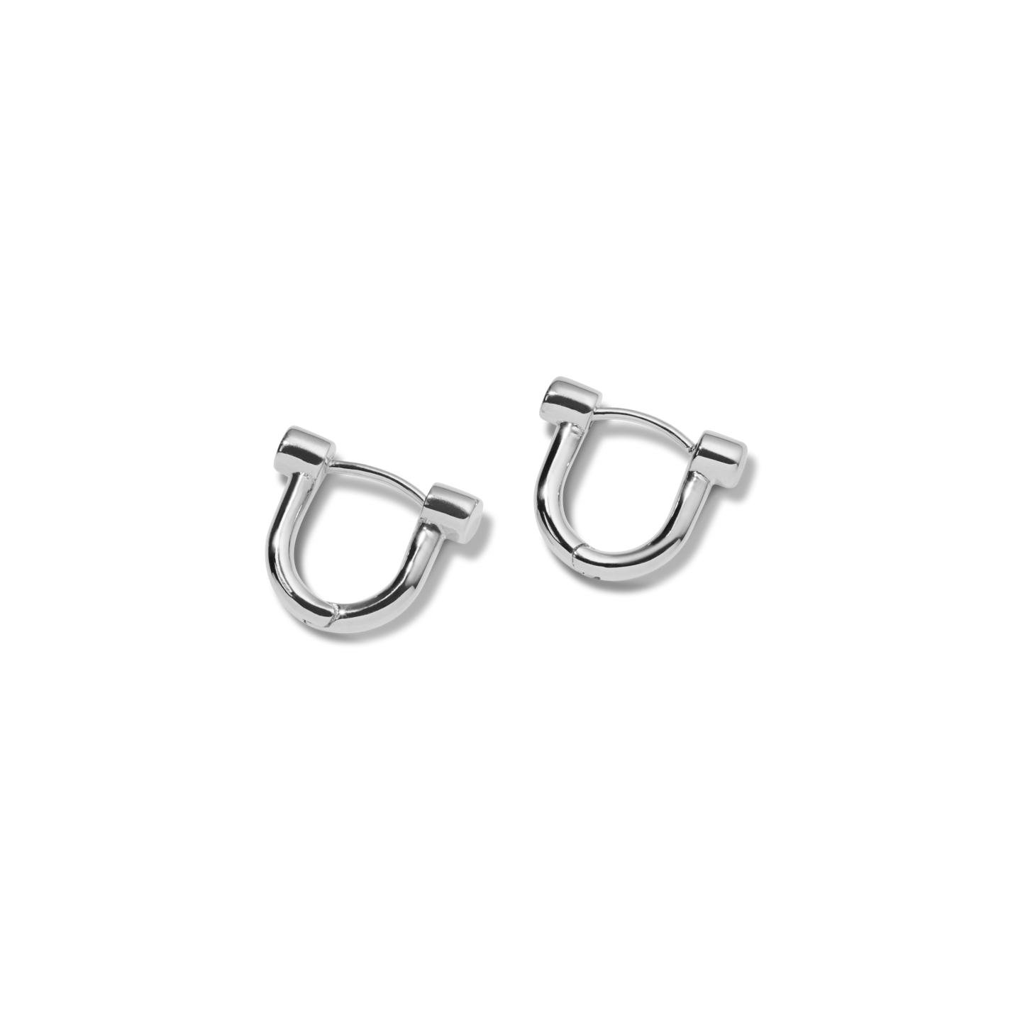 Bike Lock Huggie Earrings - Sterling Silver