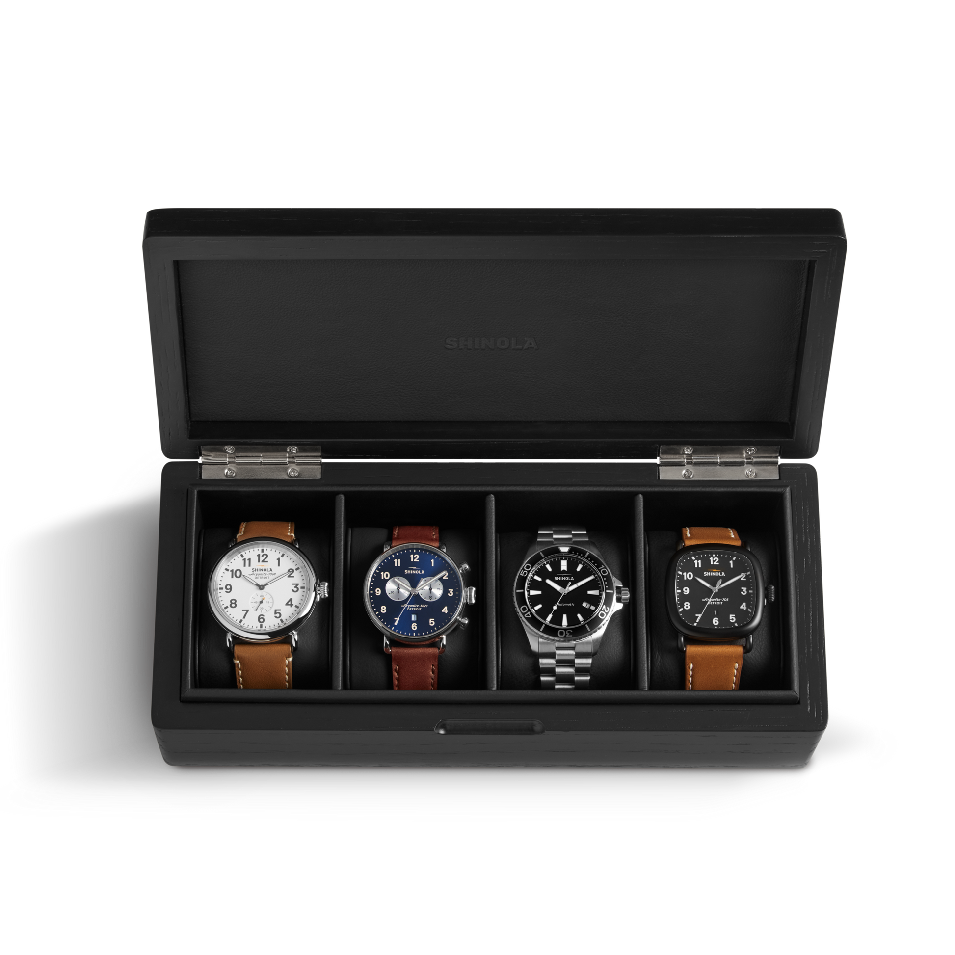 4 Slot Watch Box - Black