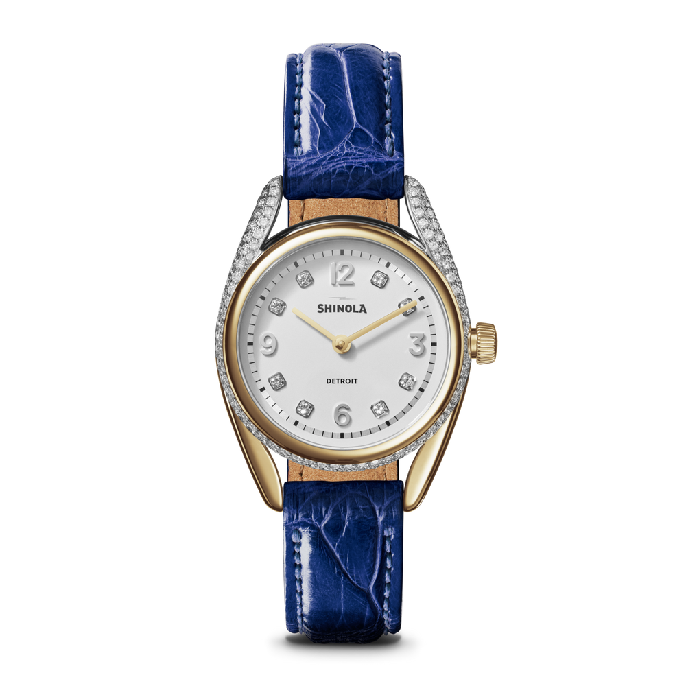 Diamond Derby Watch - Sapphire Alligator Strap